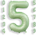 AULE 40 Inch Large 5 Balloon Numbers Sage Green, Big Foil Number Balloons, Giant Helium Happy Birthday Party Decorations for Man and Women, Huge Mylar Anniversary Party Supplies