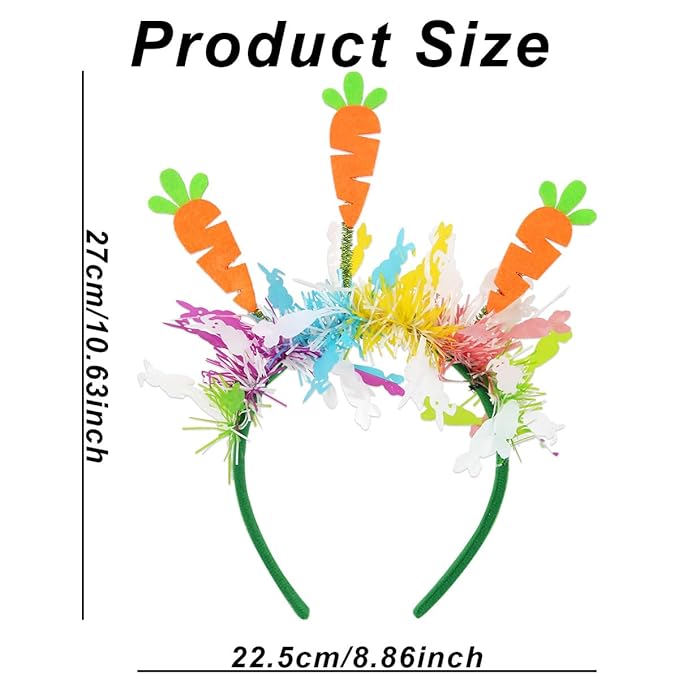 Easter Headbands for Women - Easter Carrot Headband - Easter Bunny Headbands for Easter Party Decorations - Easter Hair Accessories for Women