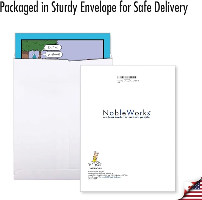 NobleWorks Jumbo Hilarious Birthday Greeting Card From Us 8.5 x 11 Inch with Envelope (1 Pack) Large Jumbo Bday Golf Bunker J3675BDG-US