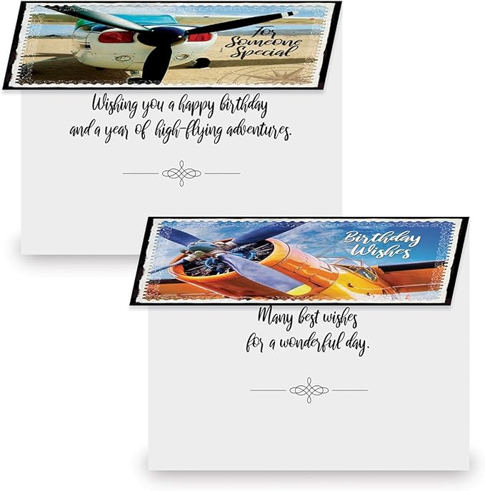 Current Vintage Transport Birthday Greeting Cards - Set of 20 (2 each of 10 Designs), 5 x 7 Inches, Classic Cars, Airplanes, Trains, Envelopes Included, Assortment Set