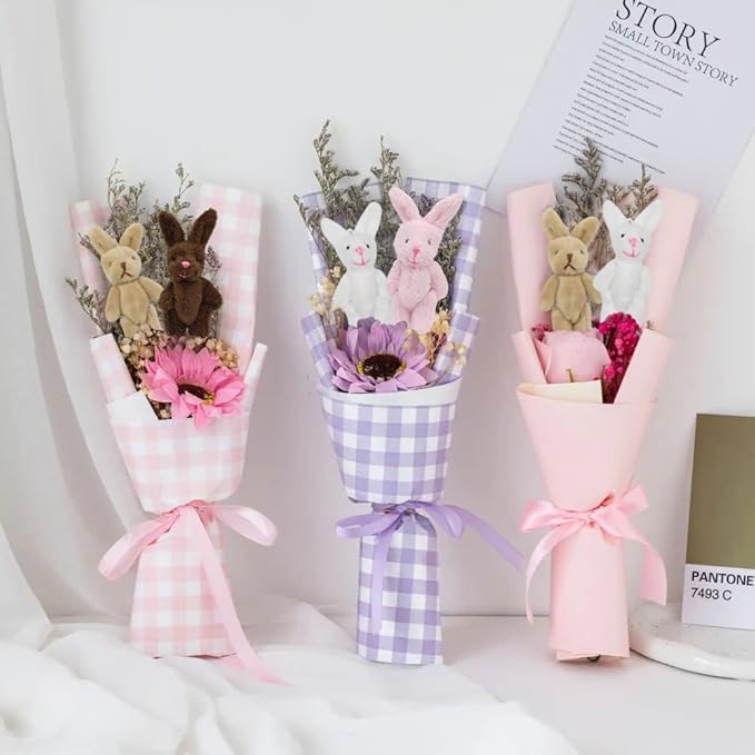 Mini Plush Bunny, 12 Pcs Stuffed Animals, 5.2 Inch Easter Bunny Doll, Soft Rabbit for Easter, Birthday, Wedding Decorations, Easter Basket Stuffers (5.2 Inch)