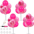 TONIFUL 4 Balloons Stand Kit Pink Marble Centerpieces Table Decoration for Hot Girl Sweet 16th Birthday Decorations Bridal Shower,Baby Shower,15th Quinceanera Table Party Decorations