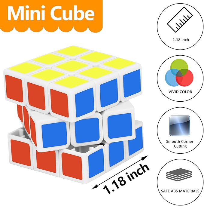 Mini Cube 48 Pack Magic Cube, Puzzle Party Favors for Kids Party Puzzle Game Toys Classroom Rewards & School Prize for Students, Stress Relief Toys Goody Bag Filler Birthday Easter Gift