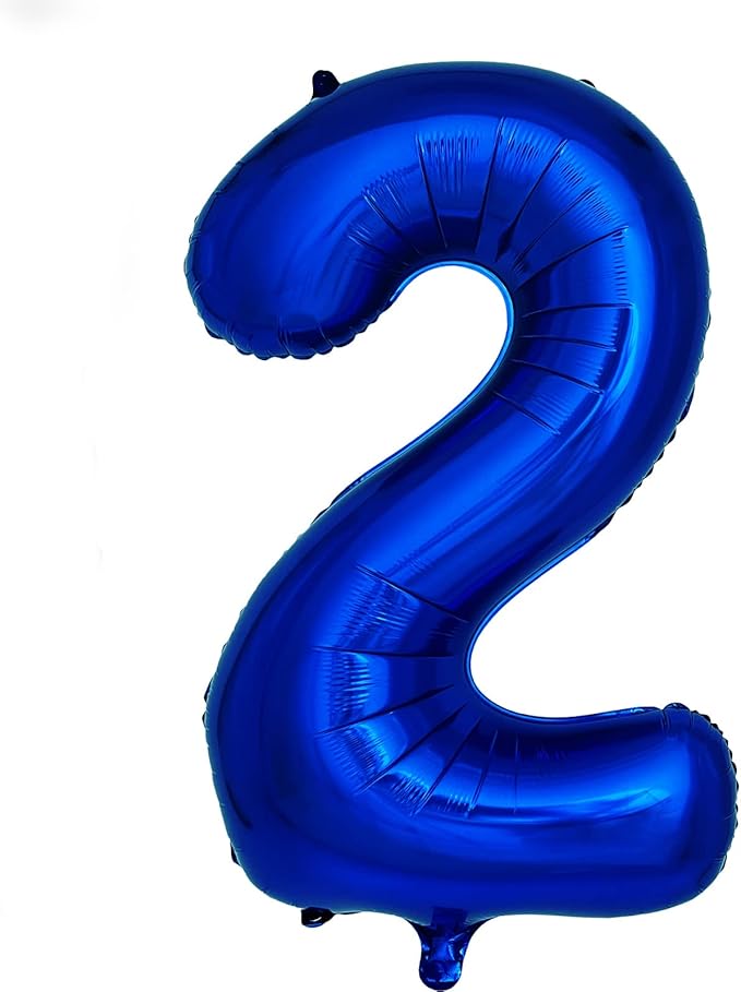 Navy Blue Number 2 Balloons 40 Inch Large Dark Blue Helium Foil Balloons for Birthday Party 2024 Graduation Decorations Anniversary Celebrations (Number 2)