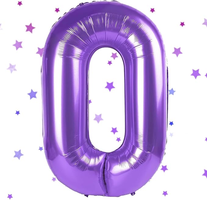Purple Number Balloons, 40 Inch Purple Balloon 0.Birthday Decoration Children Girls Boys