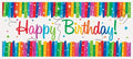 Multicolor Rainbow Ribbons Birthday Plastic Wall Banner (60"x27") - Eye-catching & Durable Party Decor, Perfect For Celebrations - Pack of 1
