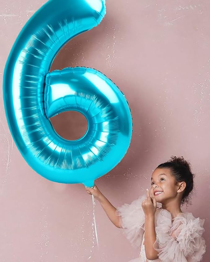 40 Inch Large Numbers Balloon, 4 Light Blue Ballon for 4th 14 40 44 Birthday Party, Balloon 4 Number for Graduations Wedding Supplies