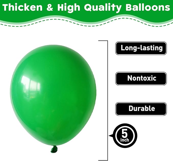 Dark Green Balloons 60pcs 5inch Small Deep Green Latex Balloon for Balloon Garland Arch 5'' Round Mini Dark Green Balloons for Birthday Party Decoration DIY Christmas Tropical Jungle Safari Woodland