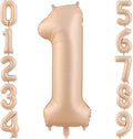 1 Balloon, Number 1 Balloons 40 Inch, Beige Large Big Foil Number 1 Balloon for First Birthday Party Graduation Wedding Anniversary Baby Shower Bachelorette Decoration Supplies