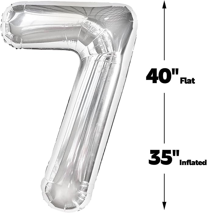 Silver Number 27 Birthday Balloon 40 Inch, Digital Balloons for 27 72 Party Celebration Decorations Supplies, Mylar Foil Numbers Balloon for 27 Wedding Anniversary