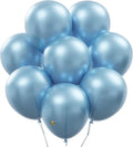 AFTERLOON® Biodegradable Balloons Pearlized Caribbean Blue 12 Inch 100 Pack, Pearlescent Thickened Extra Strong Latex Helium Float, for Baby Gender Reveal Garland Wedding Birthday Party Decorations