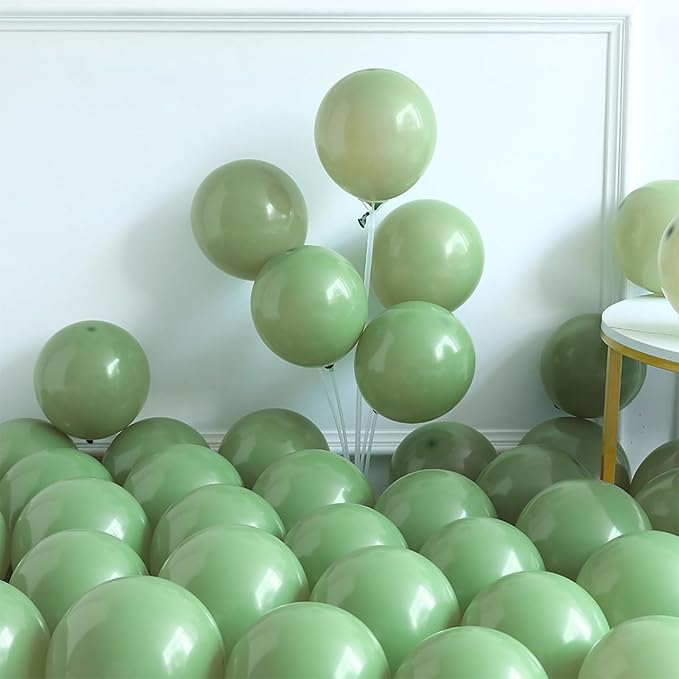 Sage Green Brown Safari Balloons Garland Arch Kit, 161 PCS Dusty Olive Green Coffee Sand White Chrome Gold Balloons for Jungle Safari Baby Shower Hunting Birthday Party Decoration