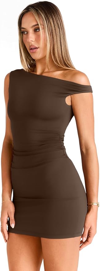 Trendy Queen Womens Mini Summer Dresses 2026 Going Out Off The Shoulder Bodycon Sexy Party Club Spring Fashion Outfits