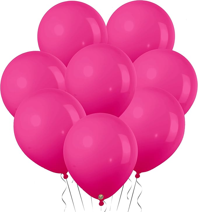 AFTERLOON® Biodegradable Mini Balloons 50 pcs Hot Pink 5 Inch, Matte Color Thickened Extra Strong Latex Helium Float, Baby Shower Gender Reveal Garland Arch Wedding Birthday Party Decorations
