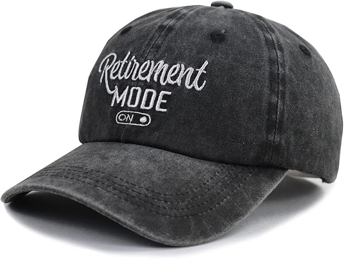 Retirement Baseball Cap for Women Men, Adjustable Washed Embroidered Vintage Classic Retro Cotton Hat