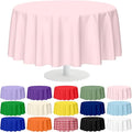 Mulbozy 12 Pack Pink Round Tablecloth, 84 Inches Plastic Table Cover, Premium Disposable Round Party Tablecloth for Restaurant Dinners, Wedding, Grad Party, Baby Shower, Outdoor Camping