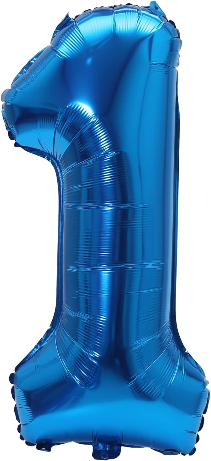 YPSelected 32 Inch Large Foil Helium Number Balloon Birthday Wedding Party 0-9 (Blue, 1)