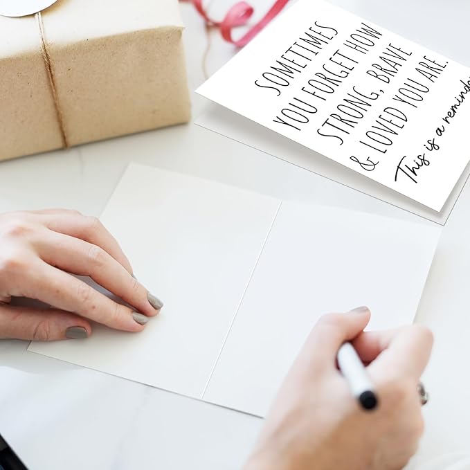 Heartfelt Encouragement Card for Women Men, Get well Card Card for Husband Wife, Positive Sobriety Card for Him Her, Friend Affirmative Card, You Are Strong Brave and Loved