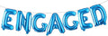 16 inch multicolored Engaged AF Balloon Letters Banner Engagement Party Decorations Supplies (ENGAGED Blue)