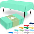 misaya 6 Packs Disposable Plastic Table Cloth, 54 x 108 Inch Waterproof Rectangle Tablecloth, Leakproof & Sturdy Decorative Table Covers for Easter, Picnic, Party and Outdoor, Mint Green