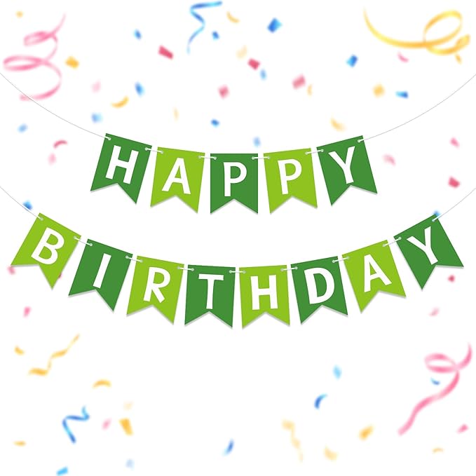 Happy Birthday Banner Green Happy Birthday Sign Birthday Decorations for Birthday Party Backdrop Wall Decor Green Birthdays Sign for Men Women Party Supplies