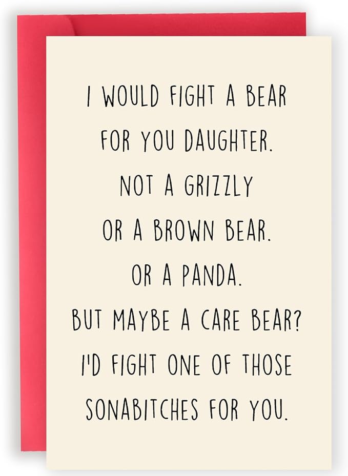 Funny Birthday Card for Daughter, Cute Daughters Bday Card from Dad Mom, Gifts for Daughter Adult