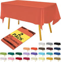 Coral Plastic Solid Color Tablecloths 2 Pack 54 x 108 Inch PEVA Opaque Table Covers for BBQ Picnic Birthday Wedding Banquet Parties 8 ft Rectangle Table Use
