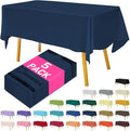 Disposable Plastic Tablecloth Navy Blue 54x108 Inch, 5-Pack Waterproof Rectangular Table Cover for Parties, Picnics, Dining Protection