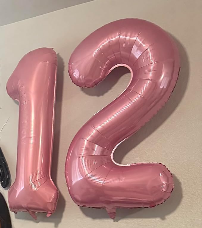 Smlpuame Pastel Pink 10 Balloons, 40 Inch Large Light Pink Foil Number Balloons 0-10, Self-Sealing 10th Birthday Balloon for Girls Women Anniversary Baby Shower Princess Party Decorations Supplies