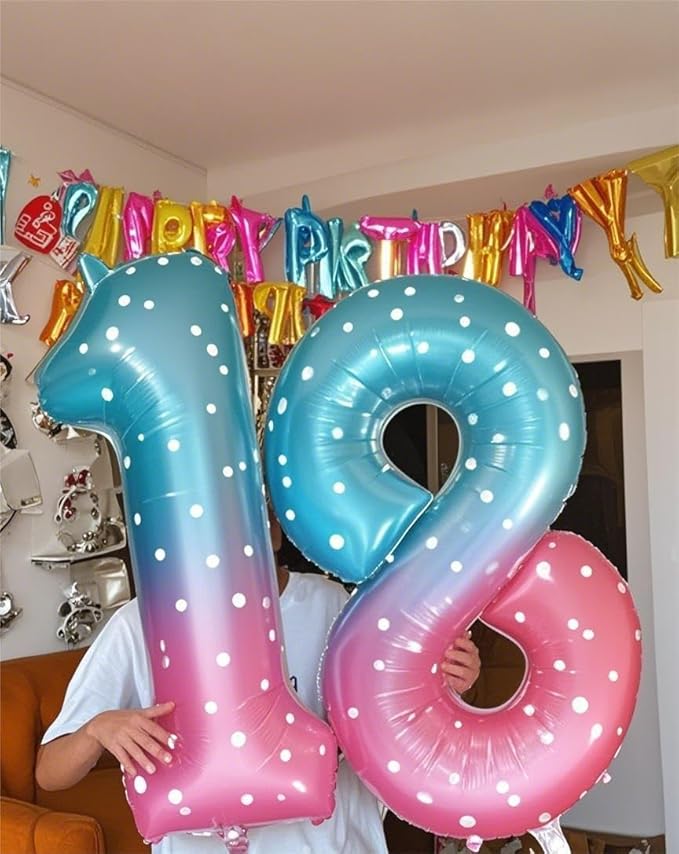 Starry Sky Number 8 Balloon 40 Inch, 8 Balloon Number, 8th Birthday Decorations, Starry Sky Party Supplies for Boys Girls