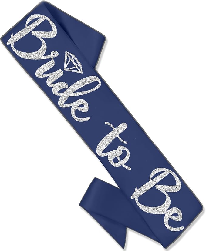 RhinestoneSash Something Blue for Bride - Navy Bridal Party Sash - Denim and Diamonds Bachelorette Party