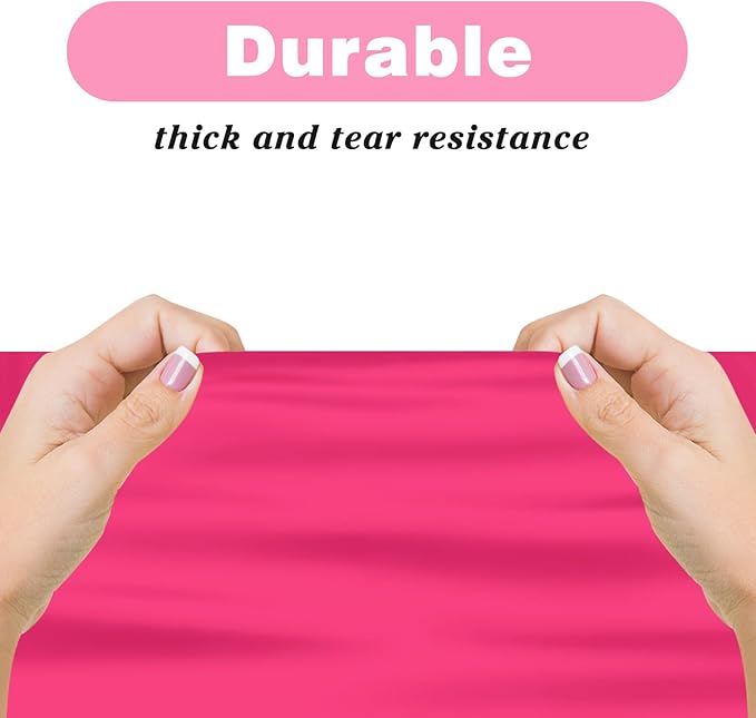 Kopokita 6PCS Hot Pink Plastic Tablecloths 54 x 108 Inch, Disposable Table Cloths Rectangle Party Table Covers
