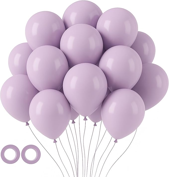 105pcs Lilac Purple Balloons 12inch Party Latex Balloons for Birthday Graduation Baby Shower Anniversary New Year Holiday Party Decorations
