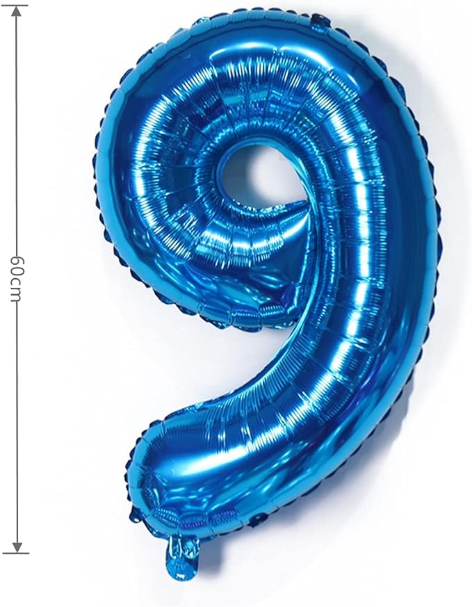 YPSelected 32 Inch Large Foil Helium Number Balloon Birthday Wedding Party 0-9 (Blue, 9)