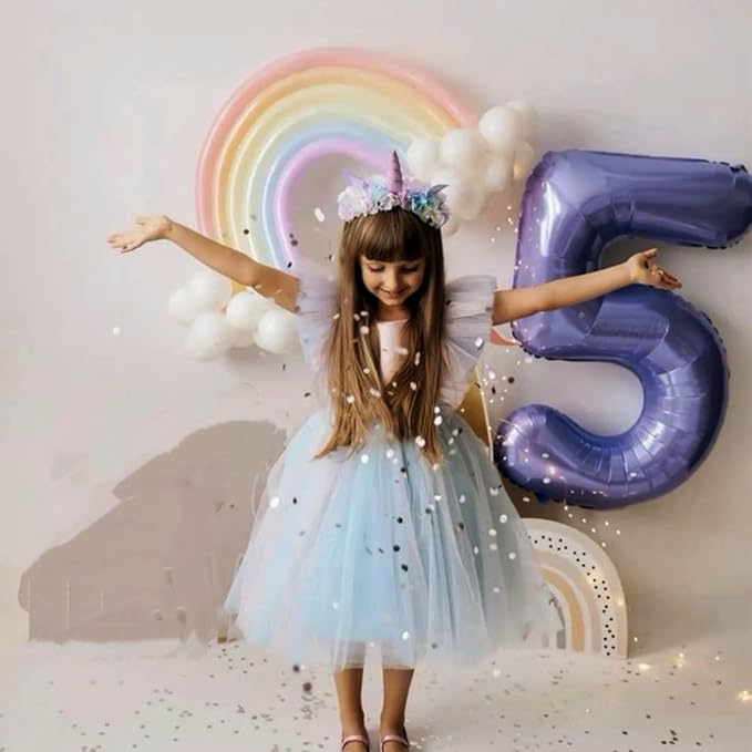 Number 6 Balloon, 40 Inch 6th Birthday Decoration for Girls And Boys, Purple Balloons for 6, 16, 26, 65, 2026 Graduation, Birthday, Wedding Anniversary, Xmas, Party Supplies