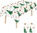 2 Pack Christmas Tree Plastic Tablecloths Disposable Xmax Table Covers Table Cloths for BBQ Picnic Birthday Christmas Parties Covers Waterproof Oil-proof Table Cloth Thin Table Cloths 54 x 108 In