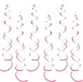 30 Pieces Iridescent Hot Pink Hanging Swirl Decorations Plastic Streamers Foil Swirls Ceiling Decorations Wedding Holiday Celebration Bachelorette Baby Shower Birthday Party Decorations