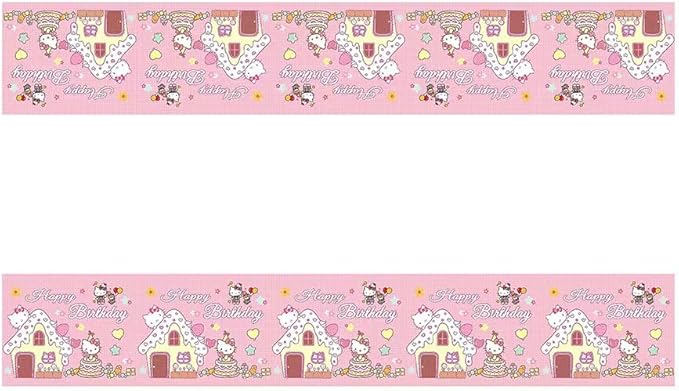 Jlemon 2pcs Pink Cat Tablecloth Cute Anime Themed Party Supplies Tablecover Perfect for Birthday Celebration and Party Decorations (70x42.9 inch) (Snowcat)