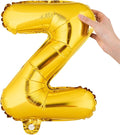 Restaurantware-Balloonify 16 Inch Letter Balloon, 1 Alphabet Party Balloon - Letter Z, Self-Sealing, Gold Foil Mylar Finish, Hanging Loop, Decoration For Birthday, Wedding, Or Graduation