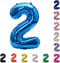 YPSelected 32 Inch Large Foil Helium Number Balloon Birthday Wedding Party 0-9 (Blue, 2)