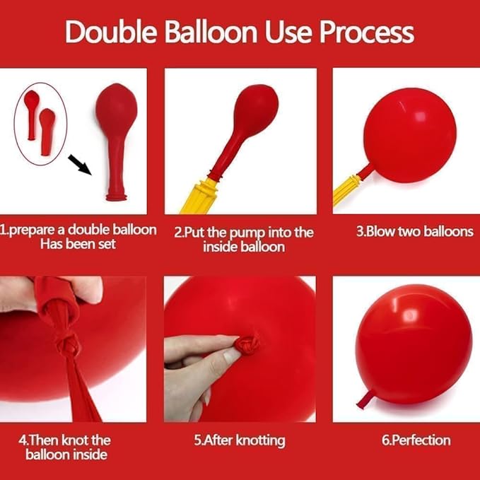 Captank Red Balloons Double Stuffed Dark Red Different Sizes Balloon Garland Arch Kit For Christmas Birthday Anniversary Wedding Proposal Bridal Shower Party Decoration