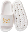 Women's Bride Slippers - White I DO Bride Slide Sandals for Bachelorette Party & Bridal Shower