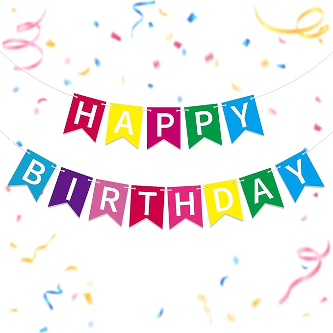 Happy Birthday Banner Multicolor Happy Birthday Sign Birthday Decorations for Birthday Party Backdrop Wall Decor Multicolor Birthdays Sign for Men Women Party Supplies