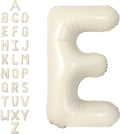 SUWEN 40 Inch Cream Large E Letter Balloons Big Foil Helium Letter Balloons A-Z Jumbo Mylar Happy Birthday Party Decorations for Girl Anniversary Party Supplies