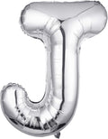 Letter Balloons 40 Inch, Single Silver Letter J Balloons Aluminum Hanging Foil Film Balloon for Baby Shower, Wedding Anniversary, Graduation, Birthday Party Decoration
