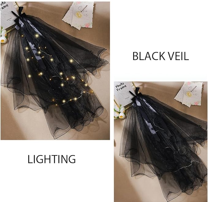 Light up Veil Short Bow Veils Wedding Bridal Veil for Bachelorette Party Veils Hair Accessories for Women