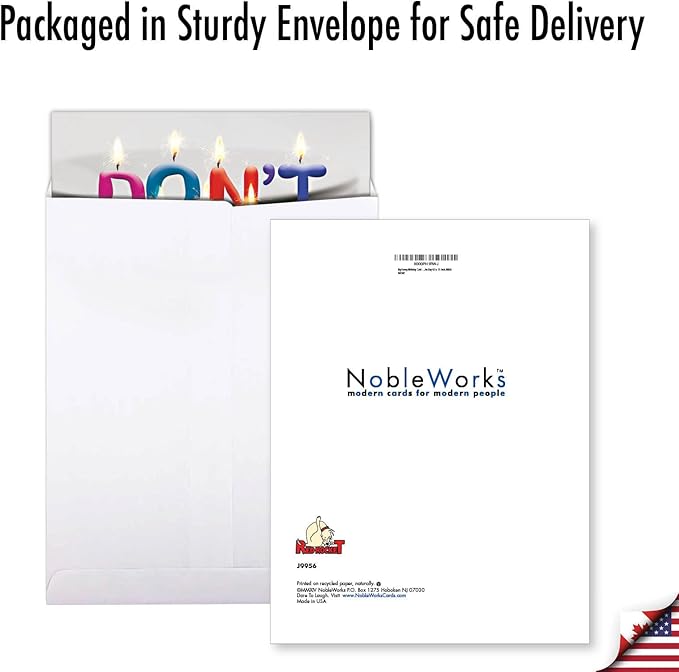 NobleWorks Jumbo Funny Birthday Greeting Card 8.5 x 11 Inch with Envelope for Men and Women (Not actual Candles) (1 Pack) Don't Ask Bday Candles J9956