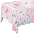 Gatherfun Butterfly Disposable Tablecloth, Plastic Table Cover for Kid’s Birthday Party, 3 PCS, 54”x 108”