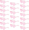 YQVIE 20 Pack Heart Shaped Sunglasses One Piece Candy Color Rimless Glasses for Women Bachelorette Party Supplies