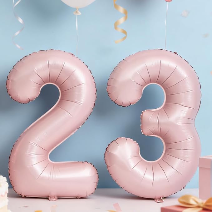 40 In Matte Pink Number Balloons Helium Foil Mylar Balloon Birthday Party banquet Decoration Digital 0